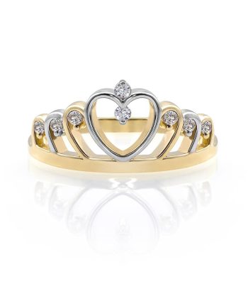 Anillo Corona Oro Amarillo Princesa