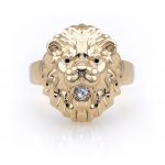 Anillo León Oro Ojos Zirconia