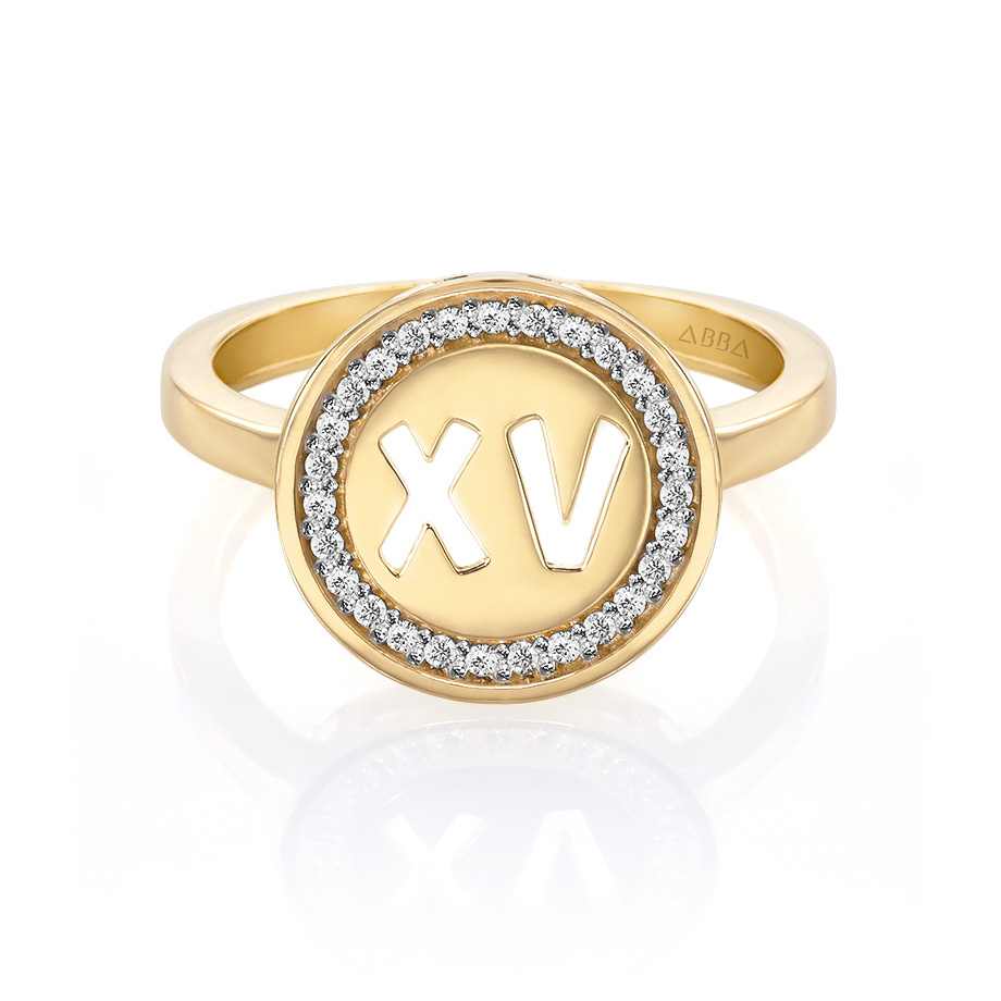 Anillo 15 Años Oro Círculo Abba Joyas