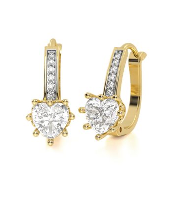 Aretes Huggies Oro Corazón Radiante