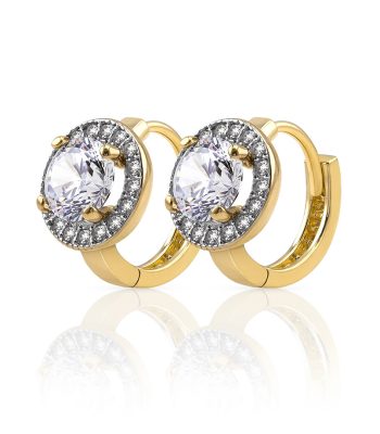 Aretes Huggies de Oro Halo