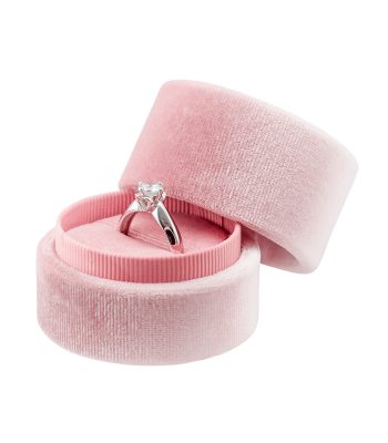 Estuche Para Anillo Terciopelo Rosa