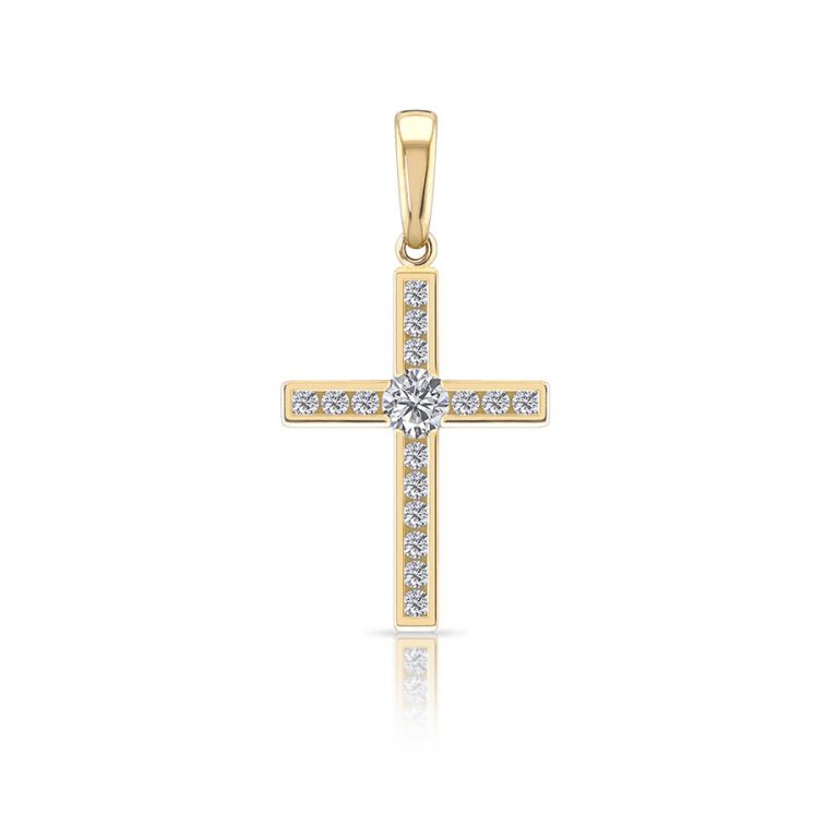 Dije Cruz de Oro Cristo Celestial