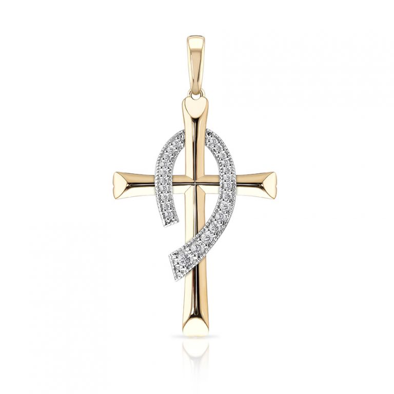 Dije Cristo Cruz de Oro Manto Divino