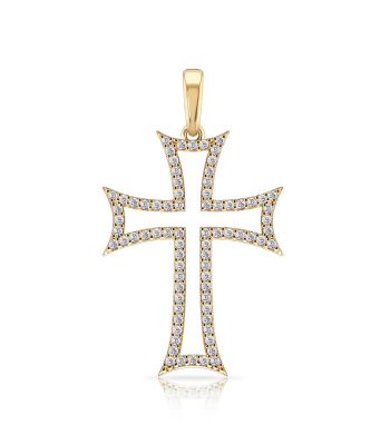 Dije Cruz Malta de Oro Cristo