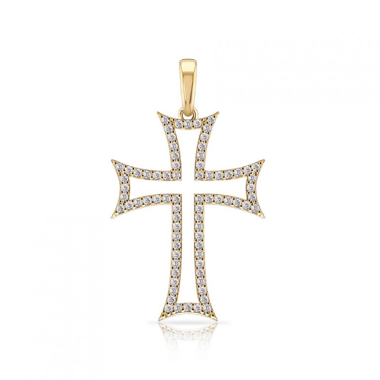 Dije Cruz Malta de Oro Cristo