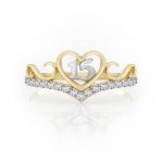 Anillo 15 Años Oro Tiara Corazón