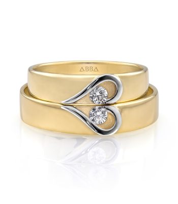 Set Argollas de Matrimonio Oro Corazón
