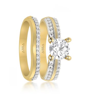 Set De Anillos de Compromiso Oro Laila
