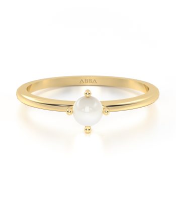 Anillo de Promesa Oro Perla Natural