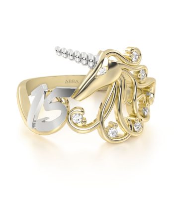 Anillo 15 Años Oro Unicornio