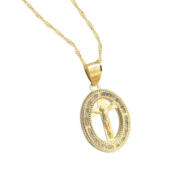 Dije Medalla Cristo Oro 10k Resplandor