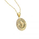 Dije Medalla Virgen de Guadalupe Oro 10k Brillo Interior