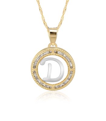 Collar con Cadena y Dije Letra D de Oro 10k