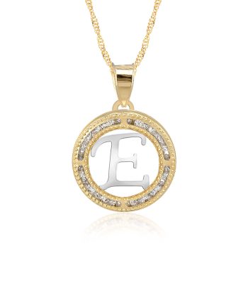 Collar con Cadena y Dije Letra E de Oro 10k