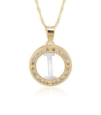 Collar con Cadena y Dije Letra I de Oro 10k