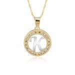 Collar con Cadena y Dije Letra K de Oro 10k