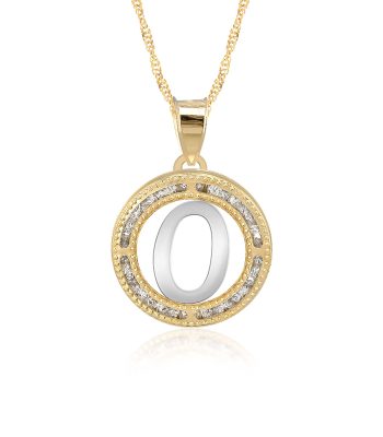 Collar con Cadena y Dije Letra O de Oro 10k