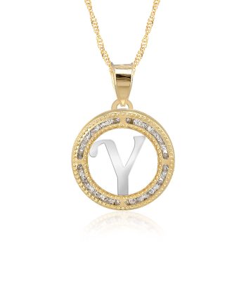 Collar con Cadena y Dije Letra Y de Oro 10k