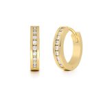 Aretes Huggies de Oro Bisel