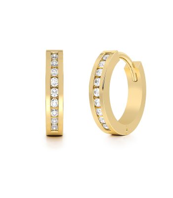 Aretes Huggies de Oro Bisel