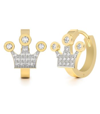 Aretes Huggies de Oro Corona