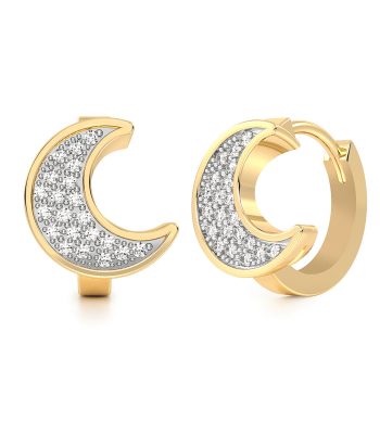 Aretes Huggies de Oro Luna