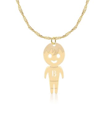Collar con Cadena y Dije Niño Oro Personalizado