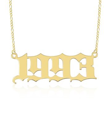Collar Año de Nacimiento Personalizado Oro