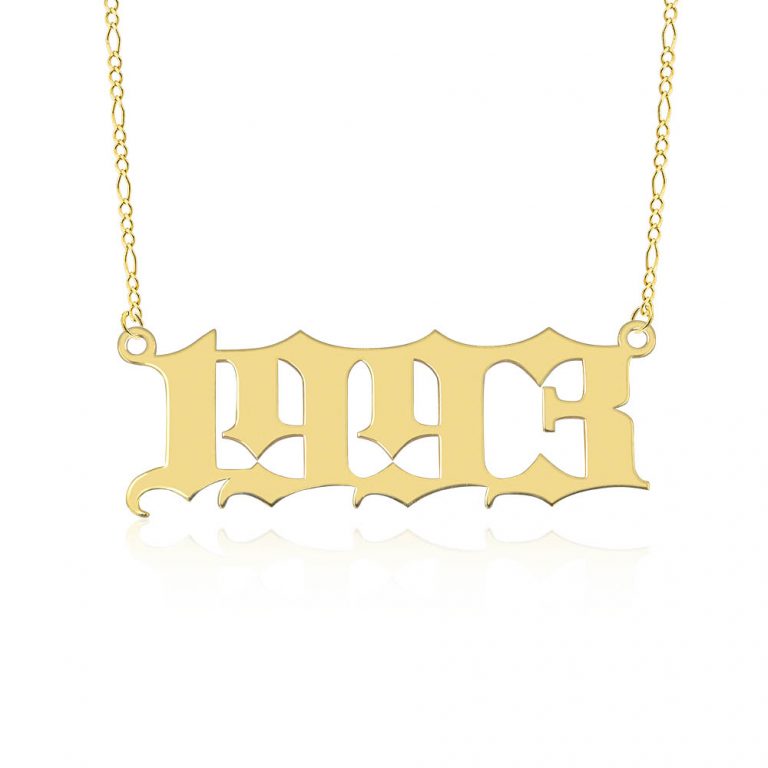 Collar Año de Nacimiento Personalizado Oro
