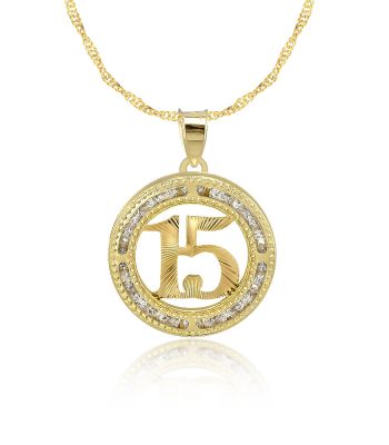 Collar con Cadena y Dije 15 Años Oro 10k