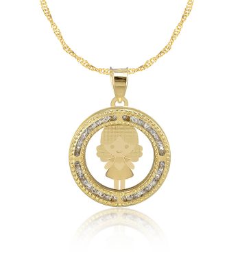 Collar con Cadena y Dije Niña Oro 10k