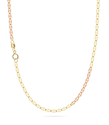 Collar de Cadena Grano de Café Dos Oros 10k 2mm