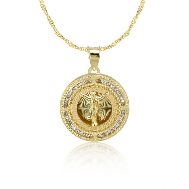 Dije Medalla Cristo Oro 10k Resplandor