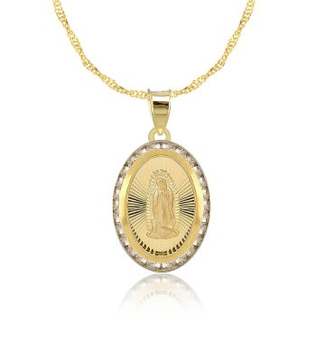Dije Medalla Virgen de Guadalupe Oro 10k Brillante G