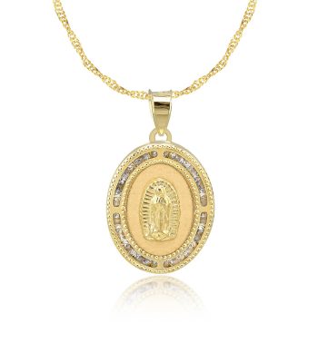 Dije Medalla Virgen de Guadalupe Oro 10k Mate