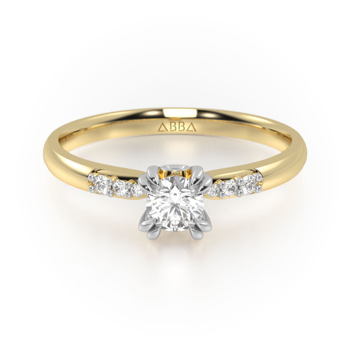 Anillo de Compromiso con Diamante Natural Oro Dione