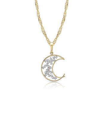 Collar con Cadena y Dije Luna Astral Oro