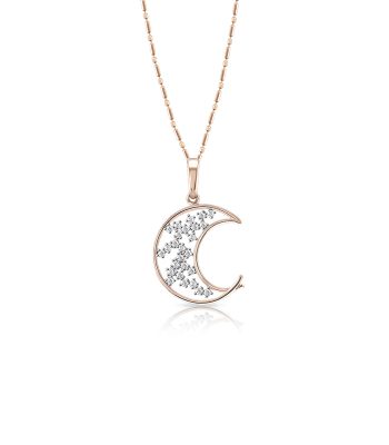 Collar con Cadena y Dije Luna Astral Oro Rosa