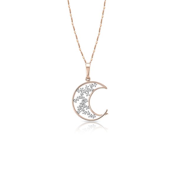 Collar con Cadena y Dije Luna Astral Oro Rosa