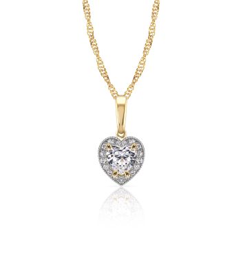 Collar con Cadena y Dije Swarovski Corazón Mini Oro