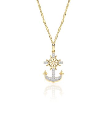 Collar con Cadena y Dije de Ancla Oro
