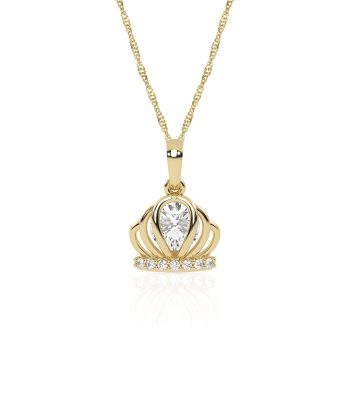 Collar con Cadena y Dije de Oro Corona