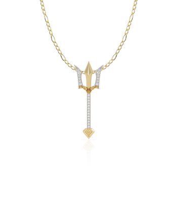 Collar con cadena y Dije Tridente de Oro