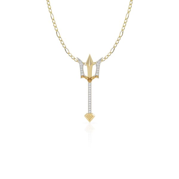 Collar con cadena y Dije Tridente de Oro