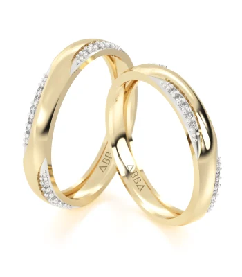 Set Argollas de Matrimonio Oro Unisex Pavé