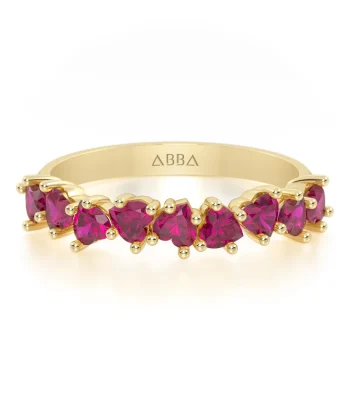 Churumbela Oro Gemas Corazones Rubí