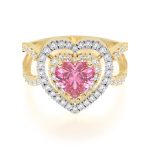 Anillo de Oro Corazón Resplandor