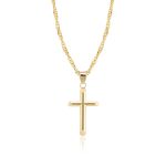 Cadena con Dije de Cruz Oro 10k Minimalista