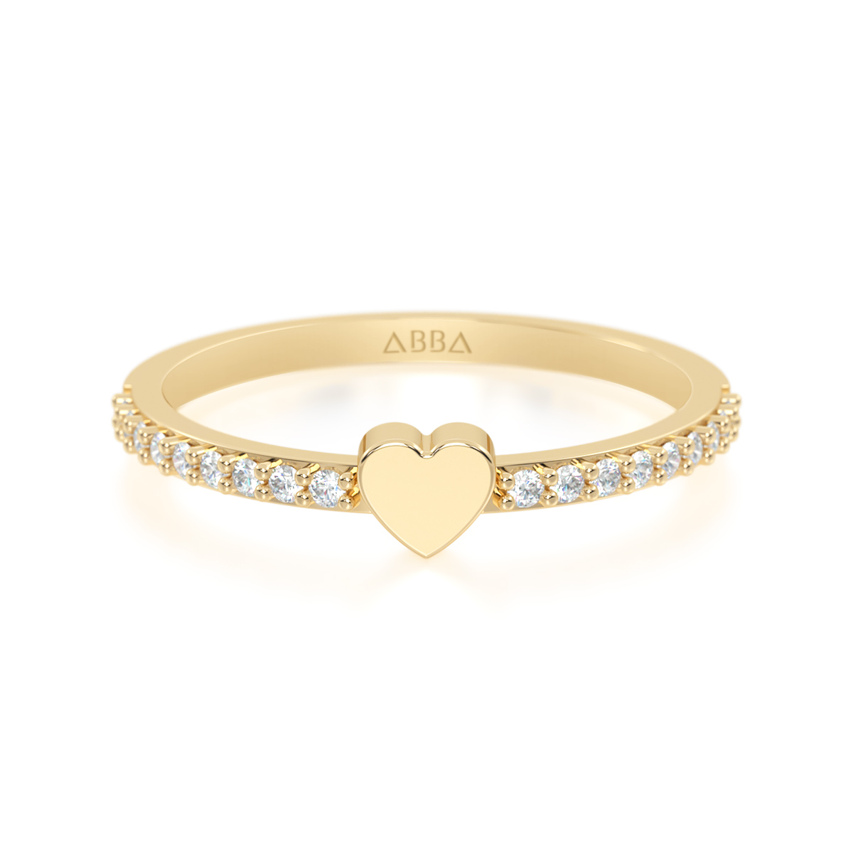 Anillo de Promesa Oro Corazón Pavé 01 Anillo de Promesa Oro Corazón Pavé - Imagen 1